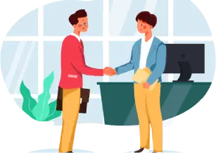 握手をしている二人のイラスト