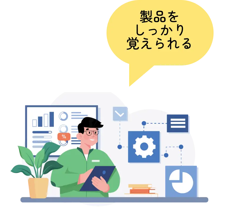 製品をしっかり覚えられる